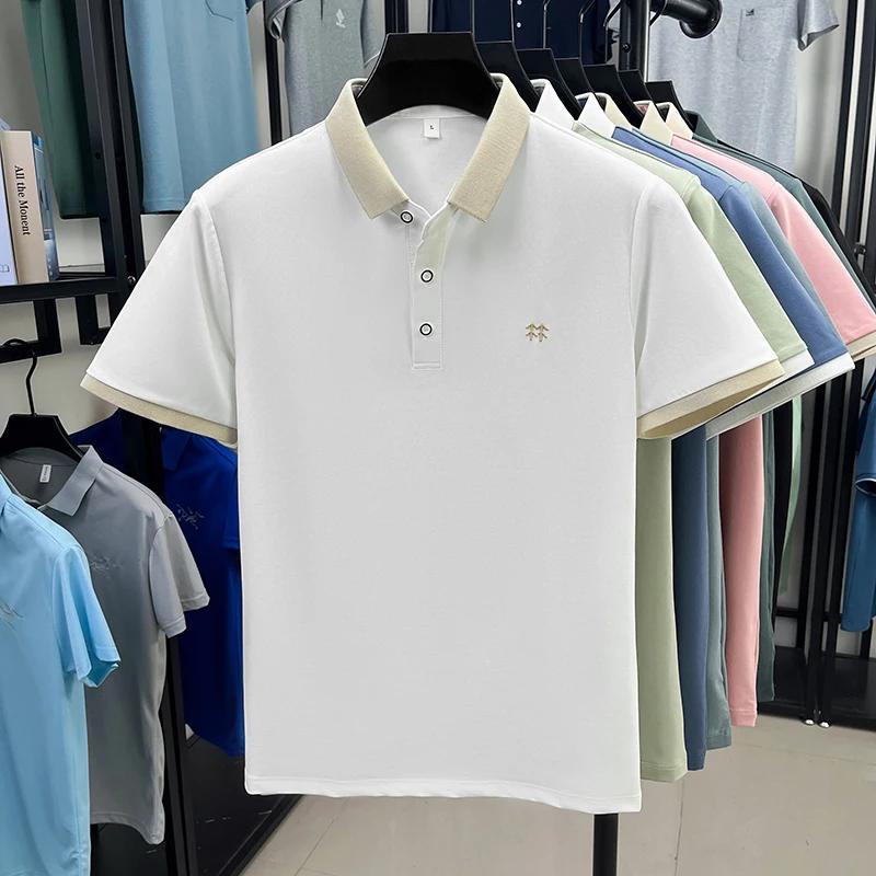 Designer marque mercerisé coton manches courtes polo shirt été nouveau style coréen Casual hommes t
