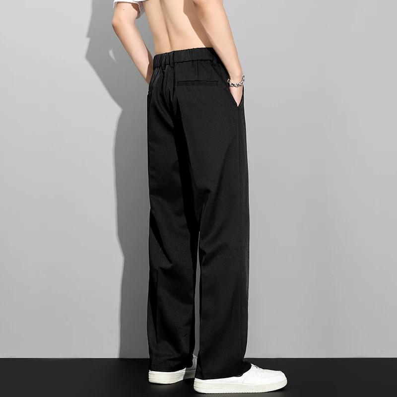 Pantalon décontracté ample et fluide pour homme, style coréen, coupe droite, léger, été 2026, kaki,
