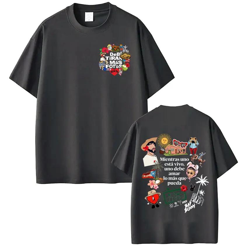 T-shirt Rapper Bad Bunny Debi Tirar Mas Fotos DTMF, vêtements pour hommes et femmes, mode Hip Hop, T