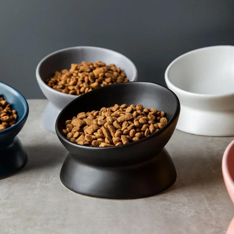 Bols surélevés pour chat petit chien 15 ° Plat d'alimentation alimentaire surélevé incliné, suppor
