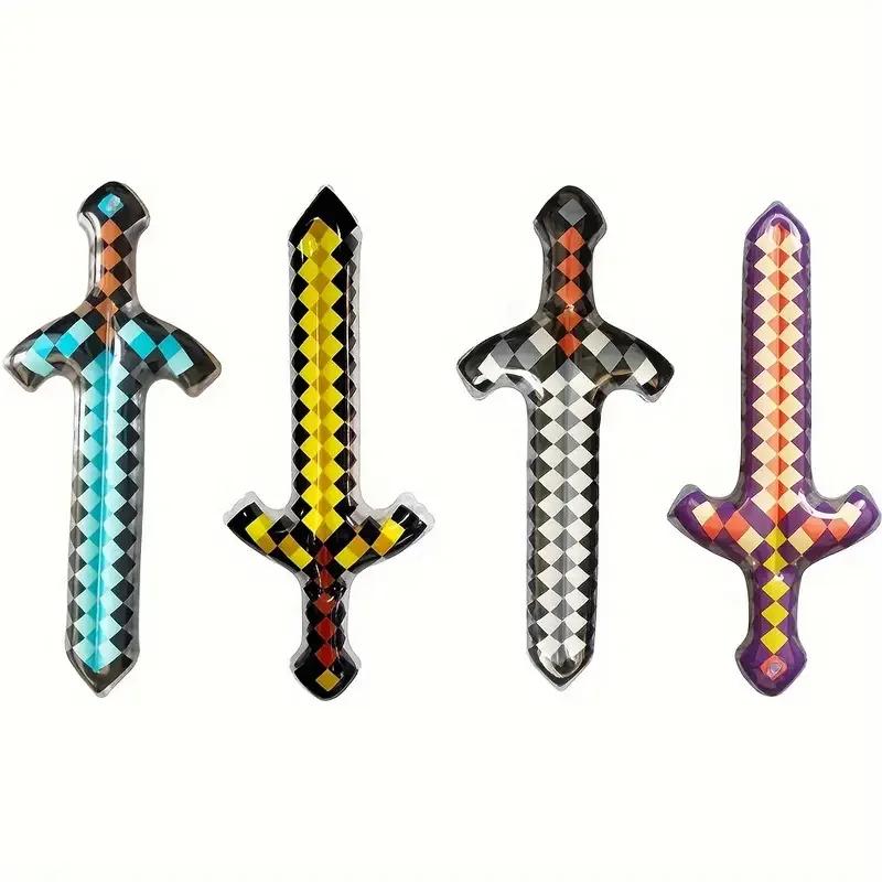 Jouets de style pixel, épées en pierres précieuses, épées dorées, jeux à domicile, fournitures gonfl