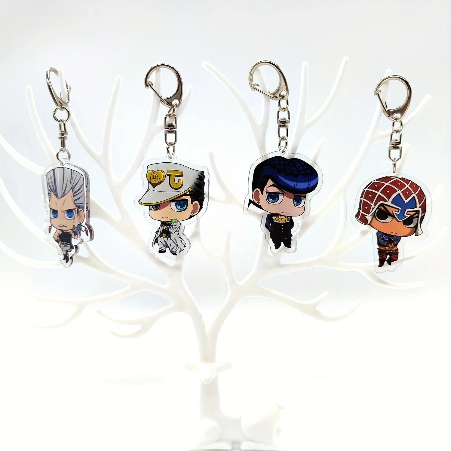 5/8 pièces/ensemble Anime JOJO Bizarre aventure porte-clés porte-clés pour accessoires mignon sac pe