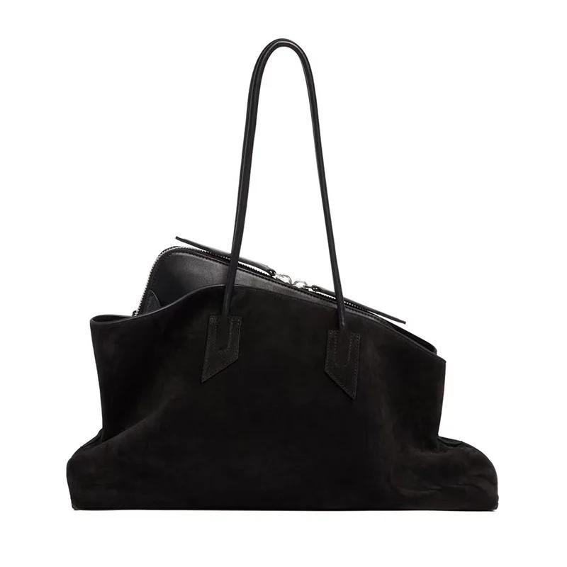 Sac à main polyvalent en Faux daim, couleur unie, à la mode, produit de haute qualité, grande capaci