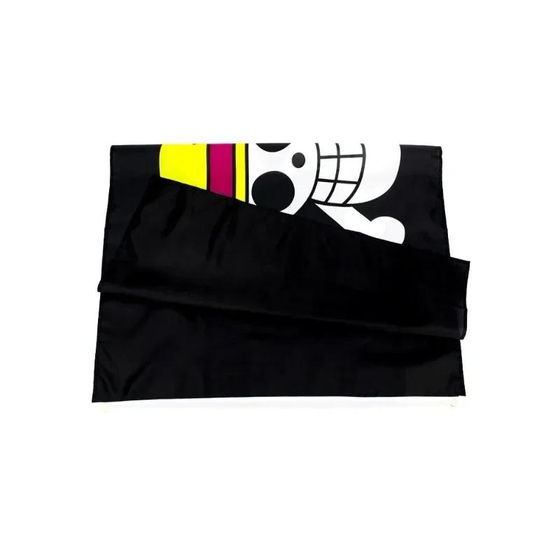 Une pièce 90*150CM Polyester Pirate singe D. Luffy crâne drapeau une pièce chapeau de paille pirates