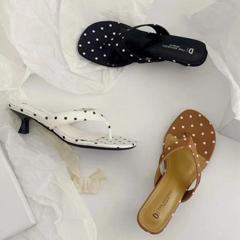 Pantoufles à talons hauts pour femmes, chaussures à enfiler, sandales à bande étroite, pantoufles dé