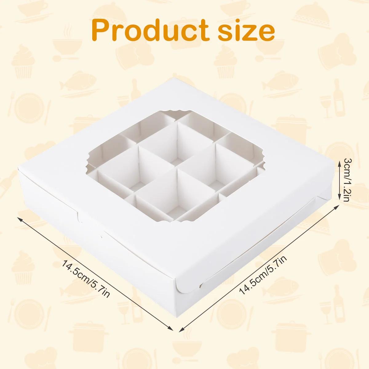 Boîtes à bonbons blanches vides avec Inserts, fenêtre transparente et séparateur pour chocolat sucré
