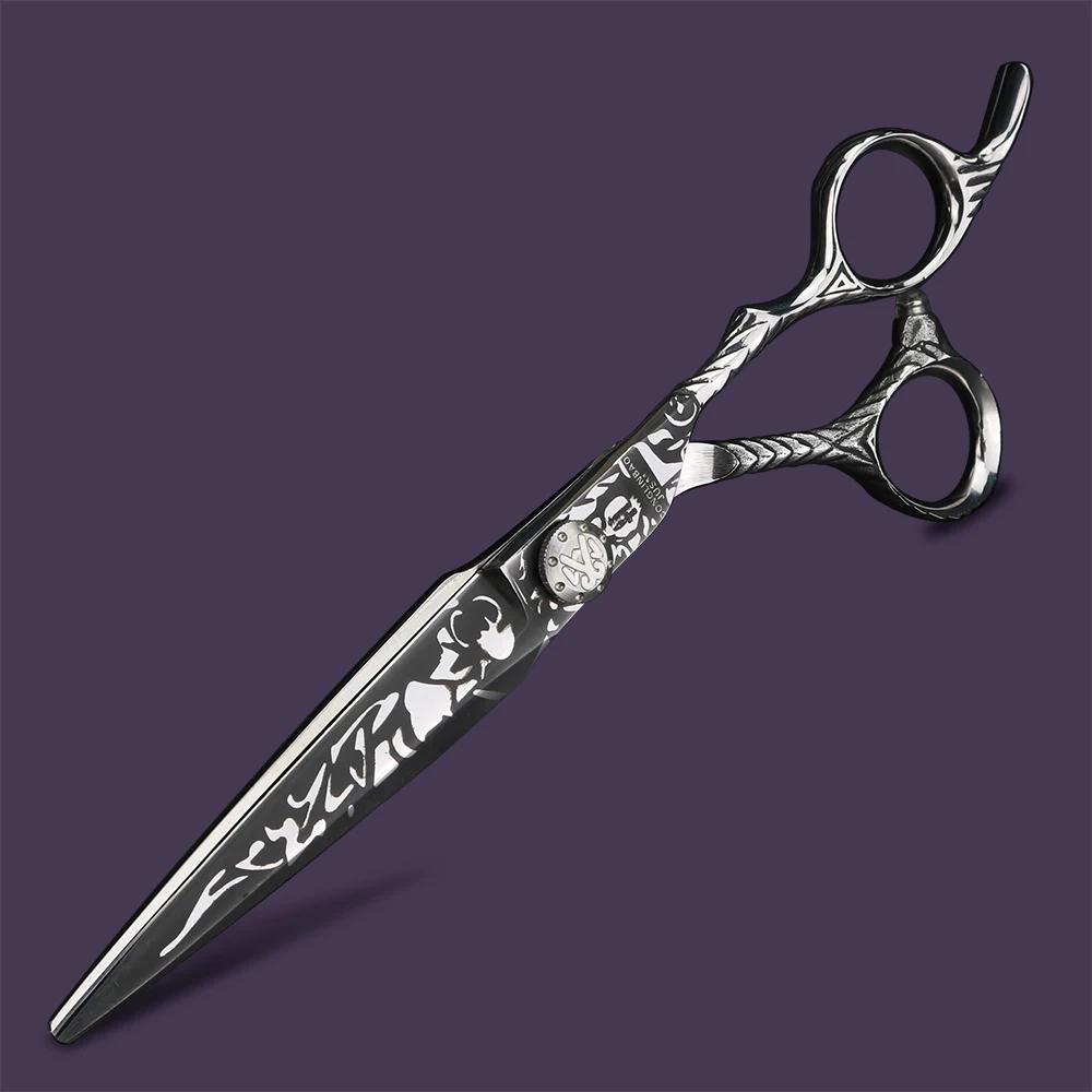 Ciseaux de tatouage de cheveux de 7 pouces, ciseaux de coupe japonais 440C, ciseaux professionnels d