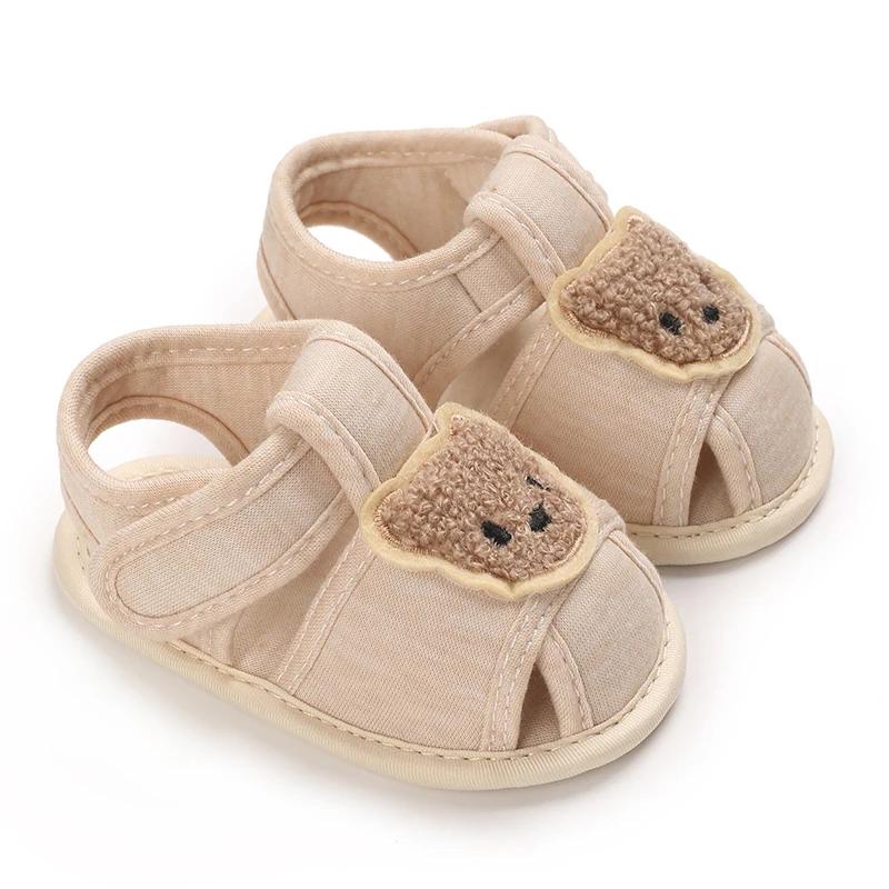 Baotou – sandales confortables à semelle souple, ours mignon, chaussures de premier pas Anti-coup de