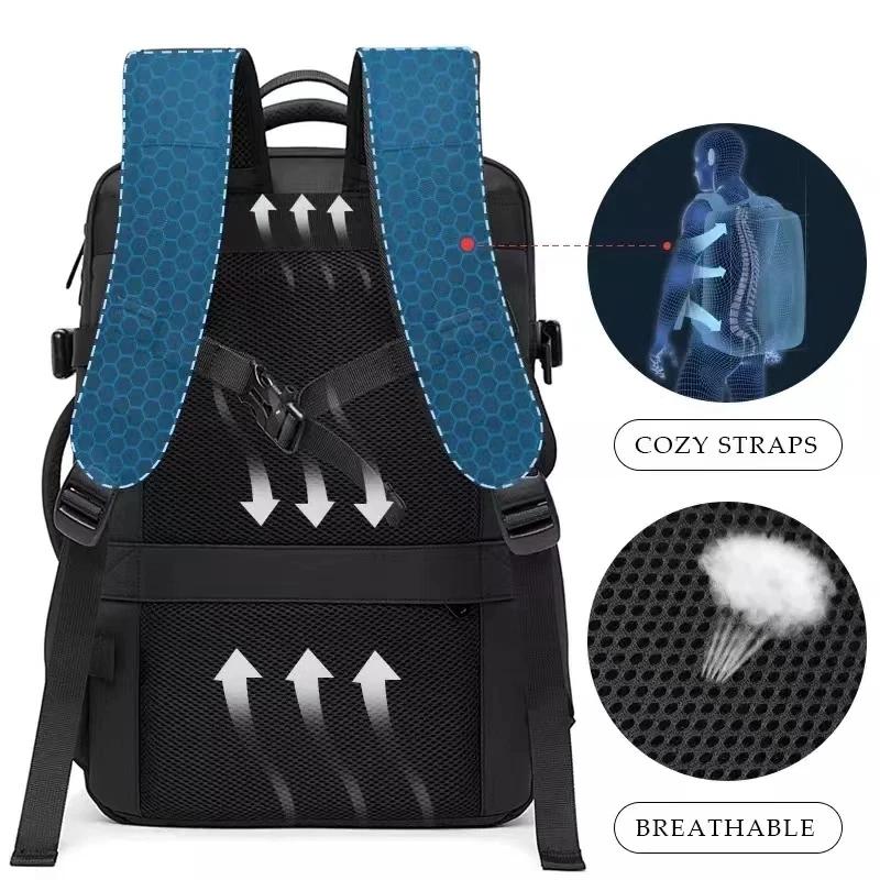 BANGE voyage sac à dos hommes affaires sac à dos école extensible USB sac grande capacité 17.3 ordin
