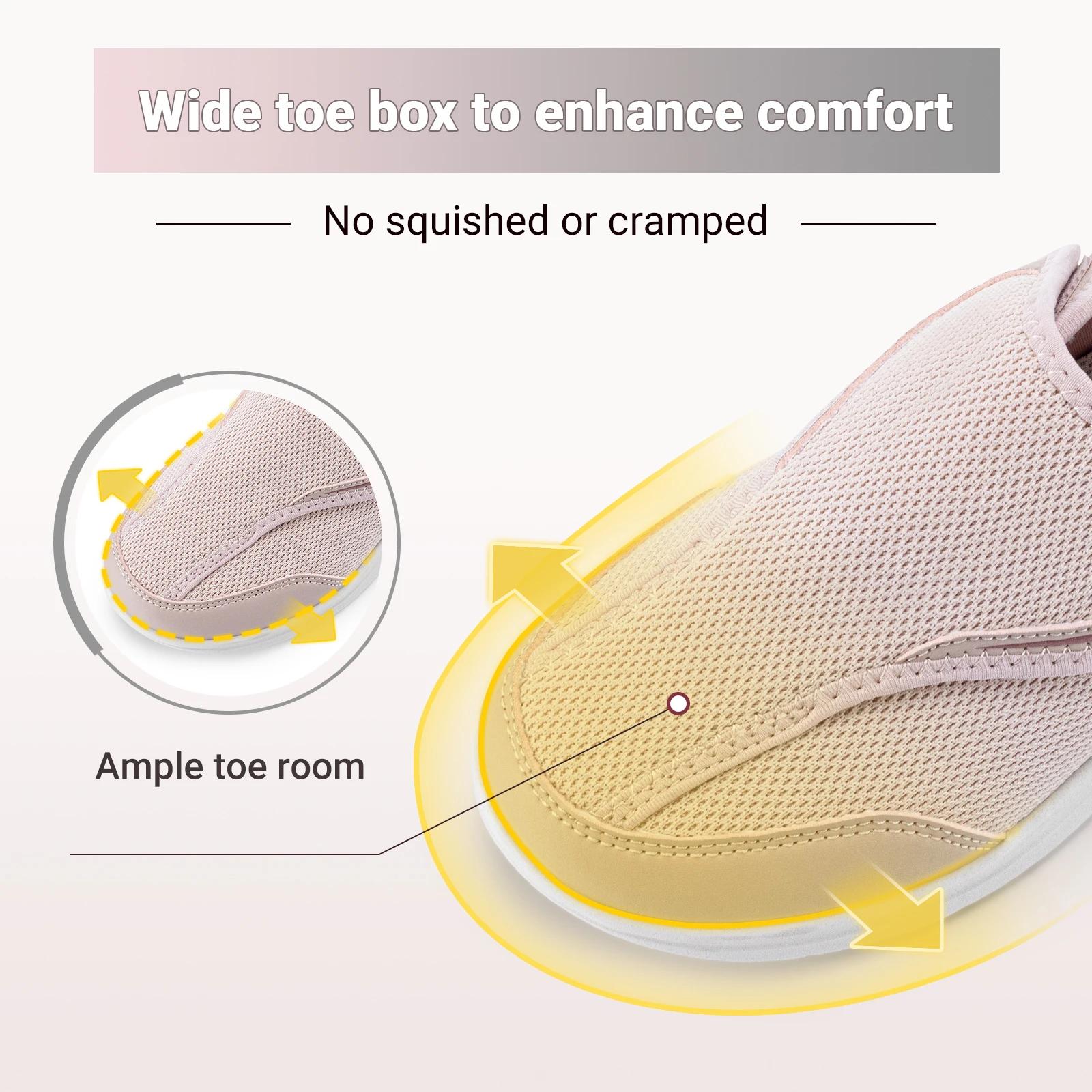 Fittington – chaussures pour diabétiques pour femmes, larges bretelles entièrement réglables, ailes