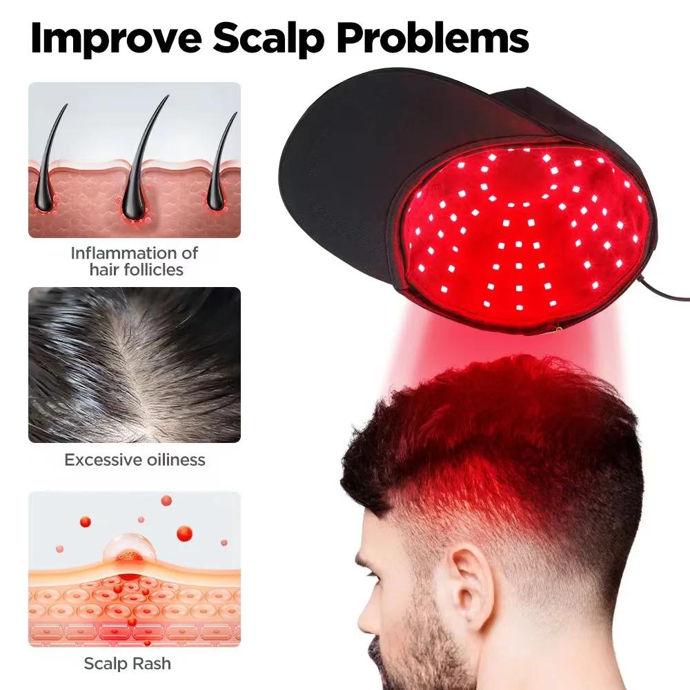 Nouveau 96 pièces LED infrarouges 660nm et 850nm thérapie par la lumière rouge capuchon de croissanc