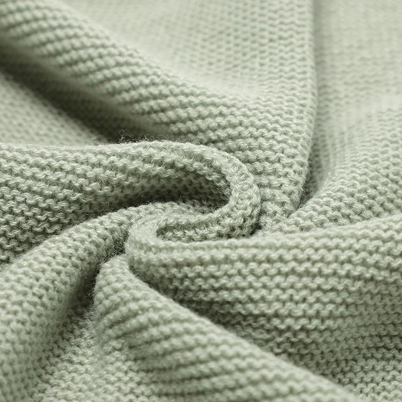 Couvertures tricotées pour bébé garçon, literie de berceau, couette à carreaux pour filles, 90x70cm,
