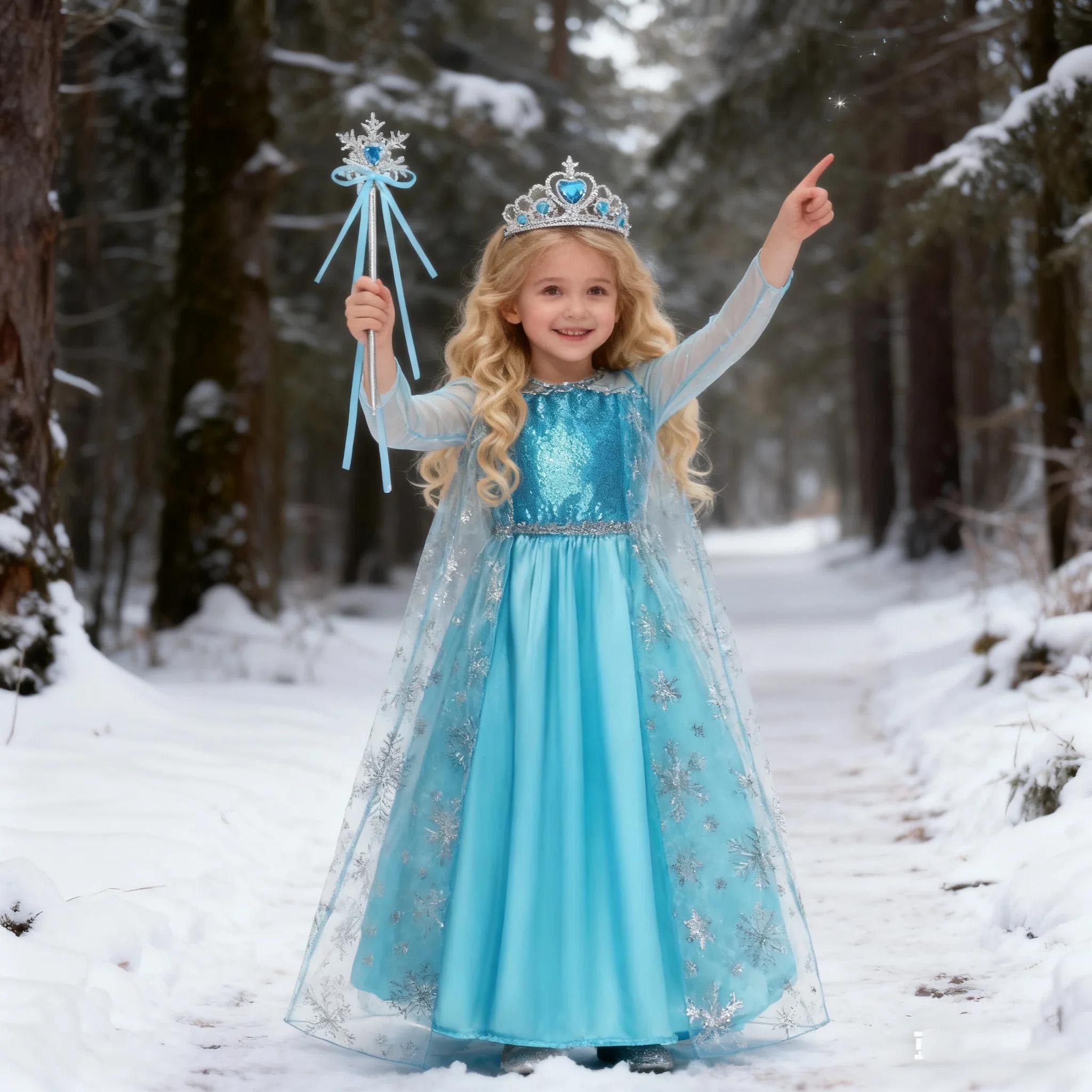 Filles Cosplay reine des neiges Elsa flocon de neige Cape Costumes enfants carnaval fête robe de bal