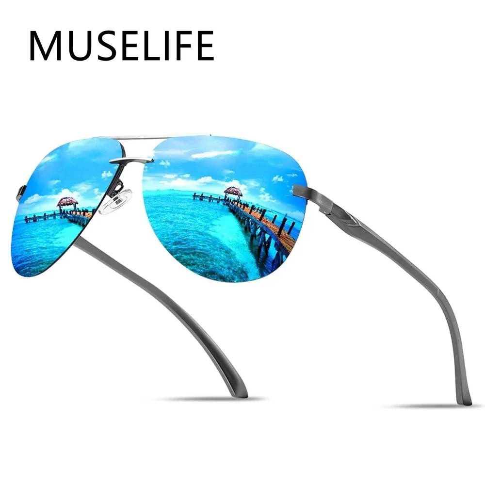 Nouveau Polarisé hommes lunettes de soleil classique conduite lunettes de soleil cadre en métal miro