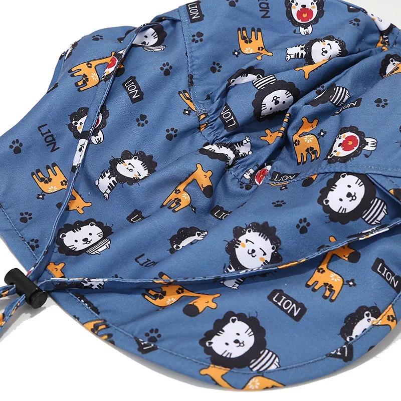 Nouveau Panama été bébé seau chapeau pour garçons filles dessin animé respirant maille enfants plage