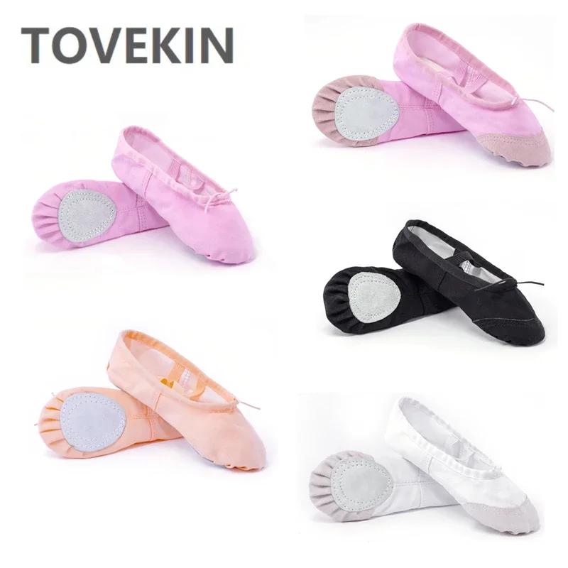 Tête plate en toile noir blanc doux Zapatos De Punta De balleriny BD ballet ventre gym yoga chaussur