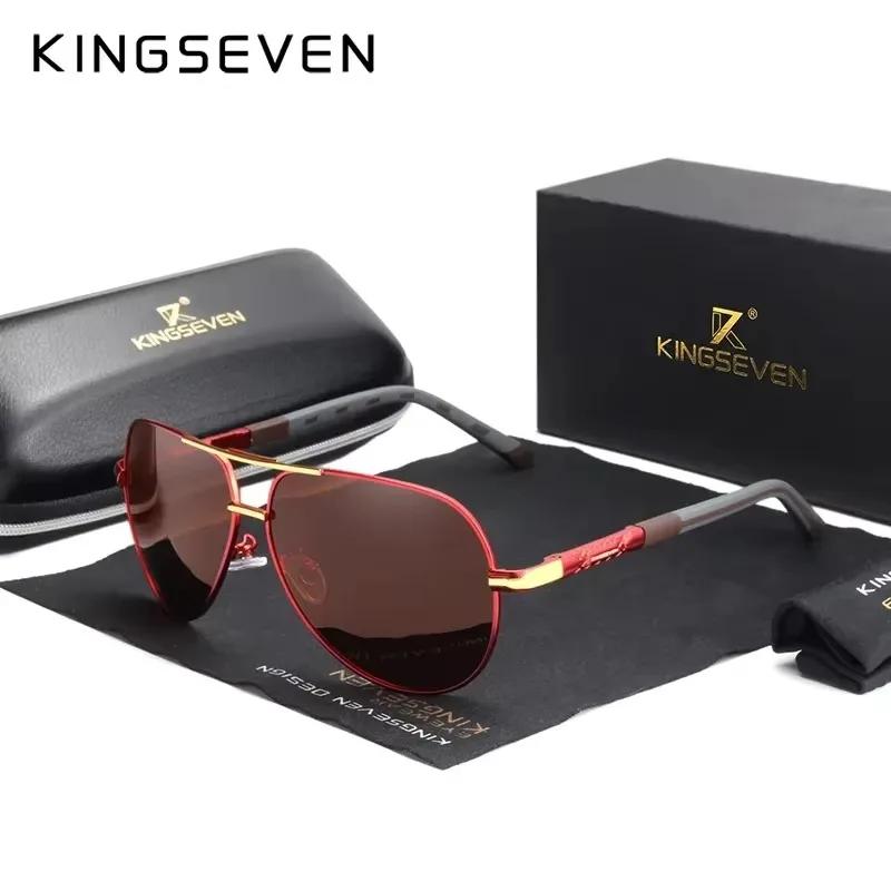 KINGSEVEN Original classique pilote hommes lunettes de soleil polarisées UV400 luxe rétro conduite l