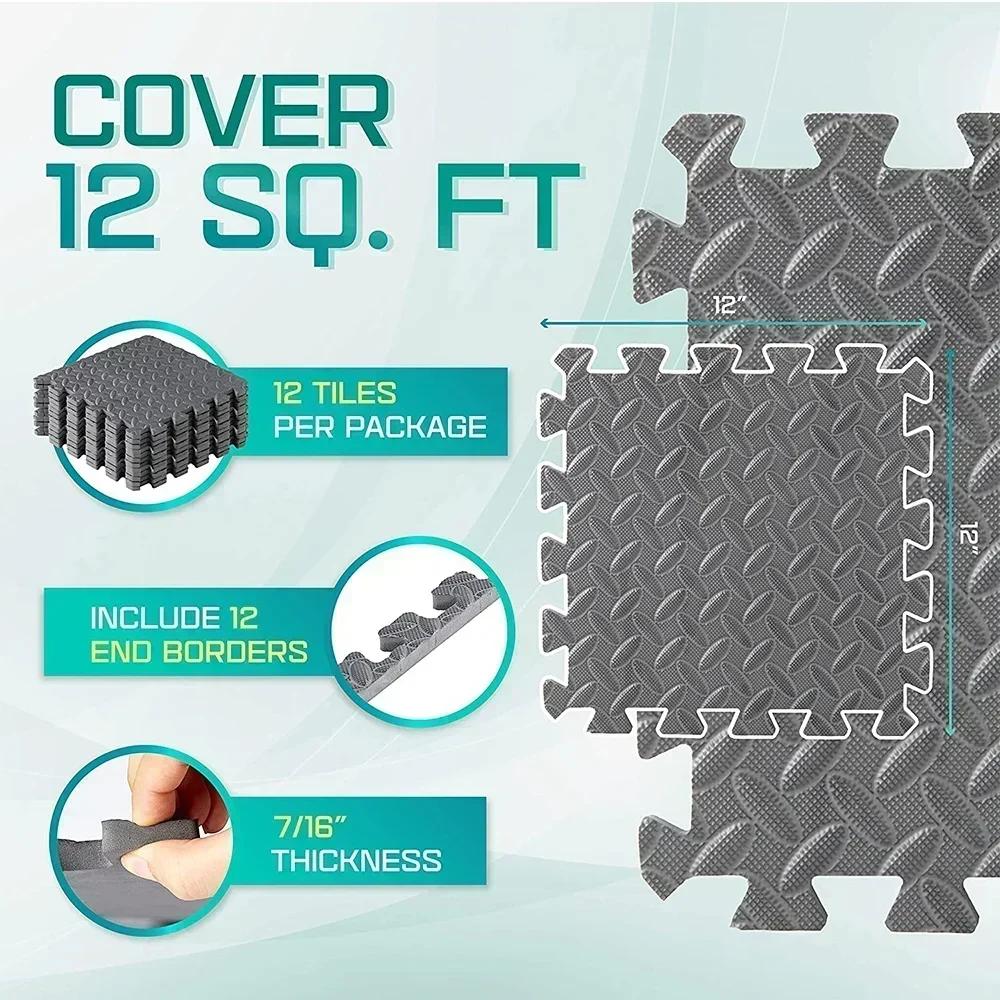Carreaux de sol en mousse EVA à emboîtement pour salle de sport à domicile, polymère de fitness, puz