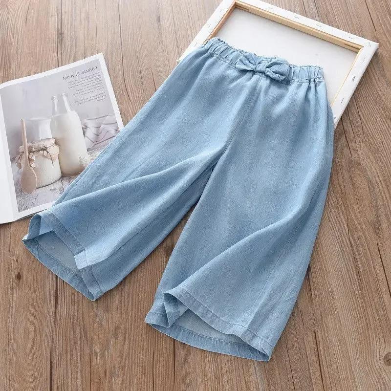 2025 nouvelle mode enfants pantalons à jambes larges été décontracté mince en mousseline de soie pan