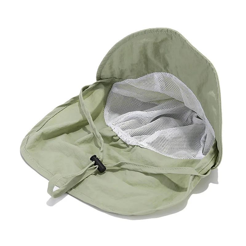 Chapeau de soleil d'été avec châle à bord souple, casquette d'activités de plein air à séchage rapid