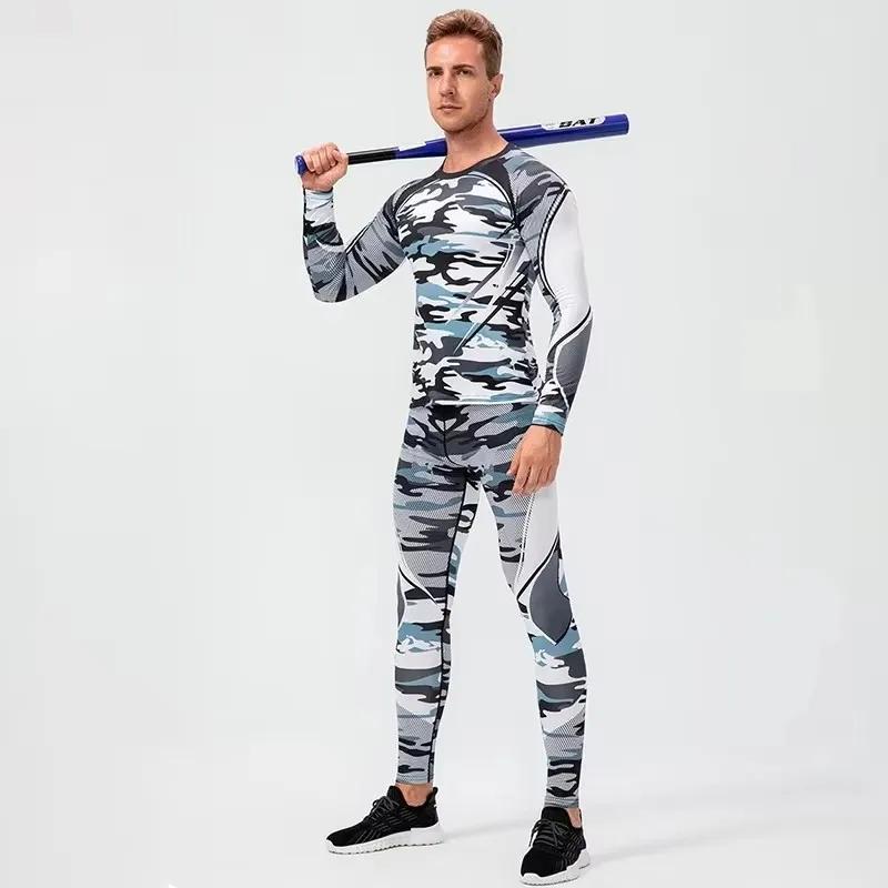 Pantalons de Compression hommes décontracté maigre Joggers pantalons de survêtement entraînement gym