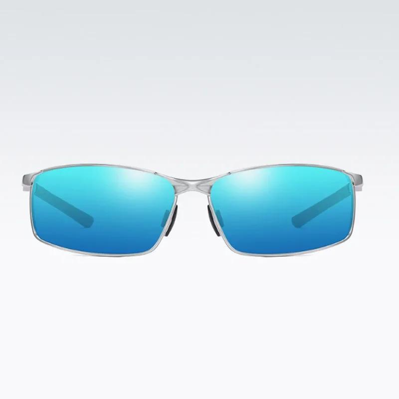 Lunettes de soleil photochromiques polarisées pour hommes, lunettes carrées en métal pour hommes, lu