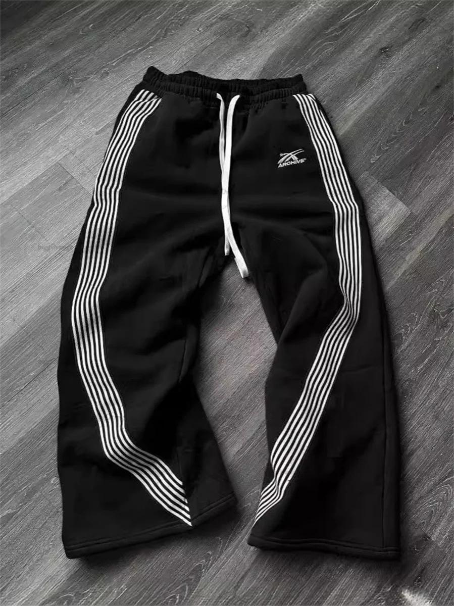 Y2k gris pantalons décontractés Vintage fonctionnel tactique hommes femmes Premium Jogging pantalon