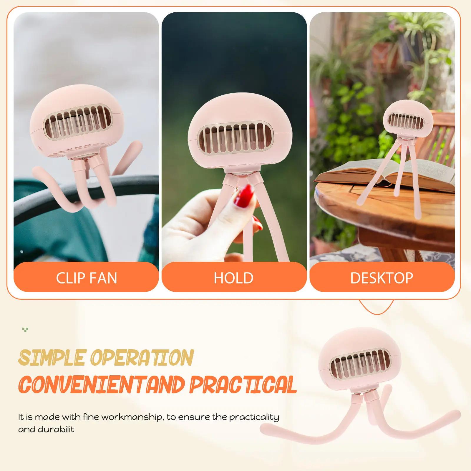 Ventilateur de poussette Jellyfish, rechargeable par USB, portable avec trépied flexible, ventilateu