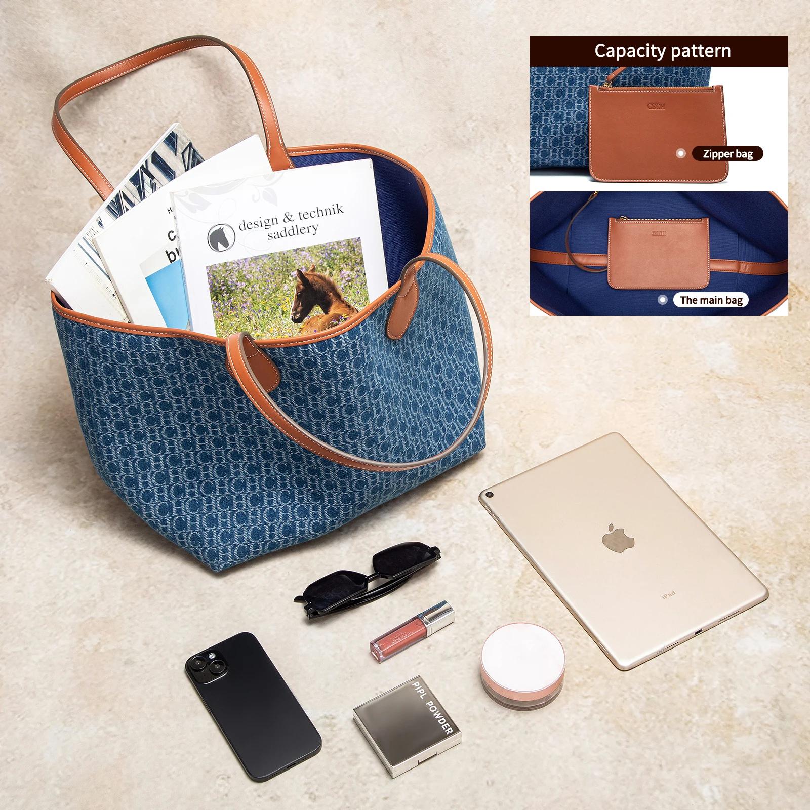 CHCH Women's Tote Bag New Simple Double sided Available Mother and Child Large Capacity Casual Handb