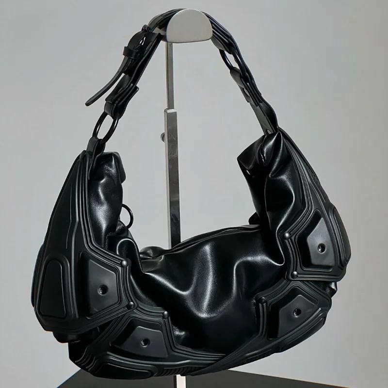 Sac à bandoulière Punk Vintage pour femmes, fourre-tout Punk pour filles, sac à aisselles en cuir PU
