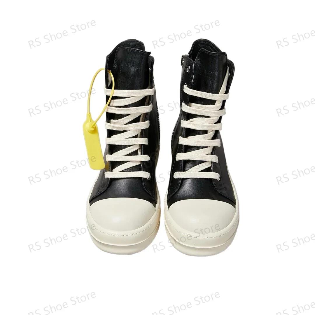 Ro Boot – chaussures montantes en cuir noir pour hommes et femmes, baskets classiques de styliste av