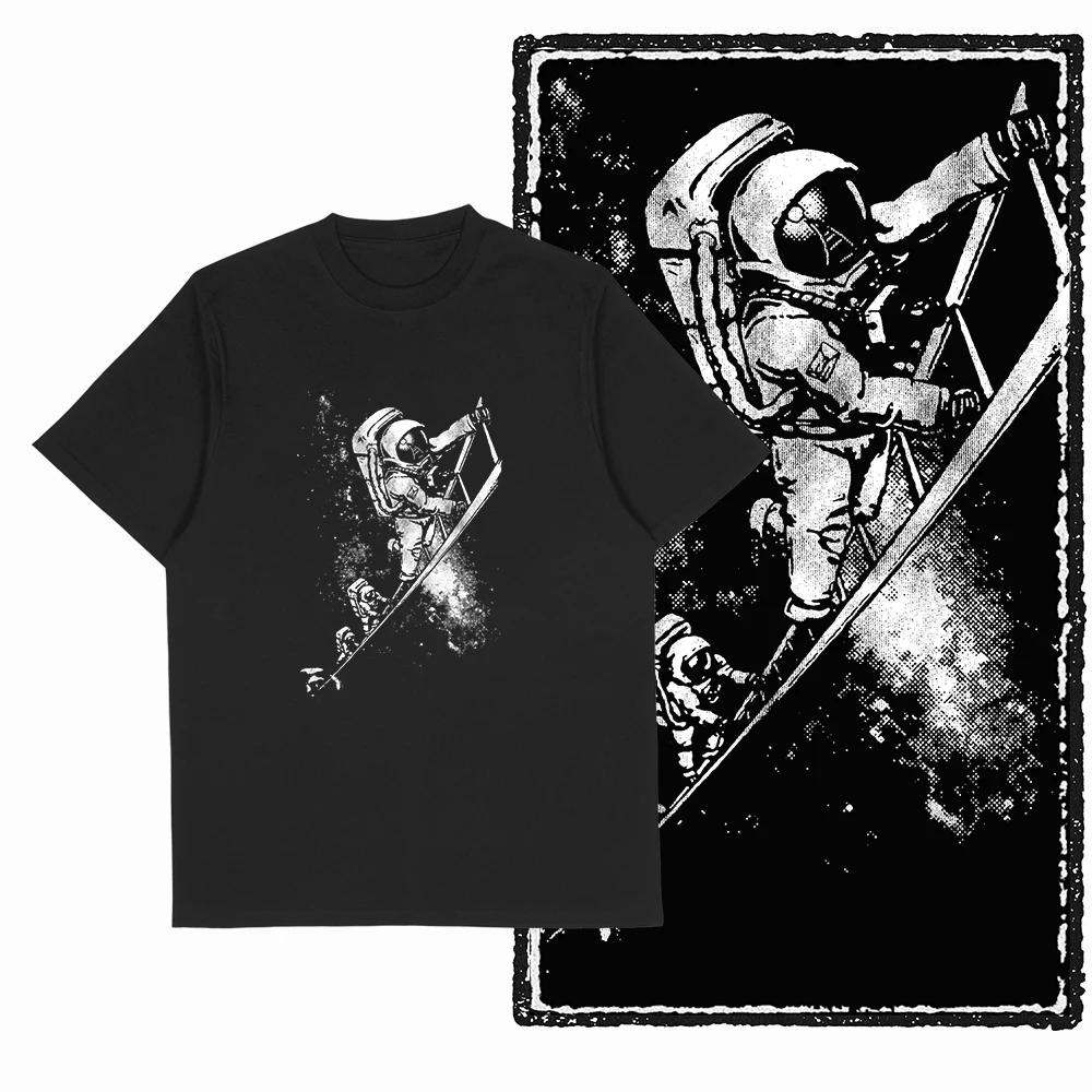 Coolmind SA 100% coton Spaceman astronaute graphique t-shirt pour hommes Cool lune imprimer grande t