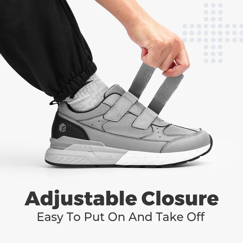 Chaussures de sport pour hommes, large largeur avec sangles réglables, basses, antidérapantes, légèr