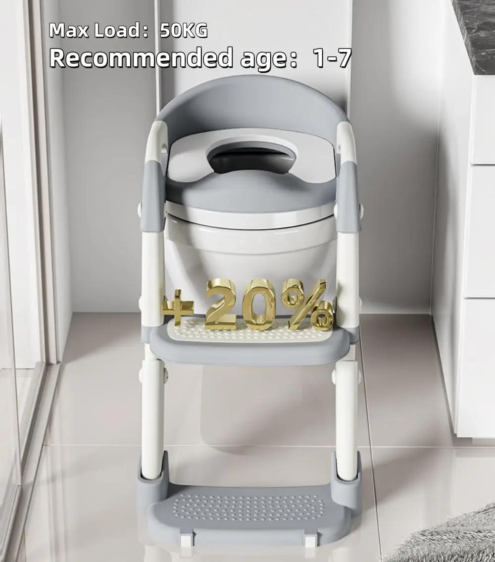 Siège d'entraînement de pot pour tout-petits 2 en 1 avec marches – Échelle de toilette antidérapante