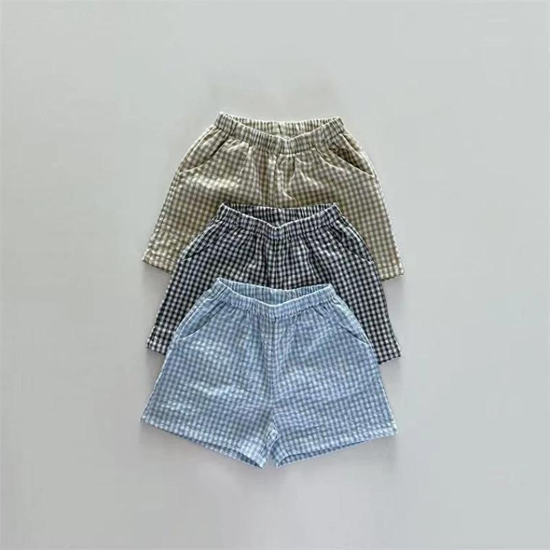 TZ2624 – ensemble veste et short à col montant à carreaux pour enfants, vêtements de Protection sola
