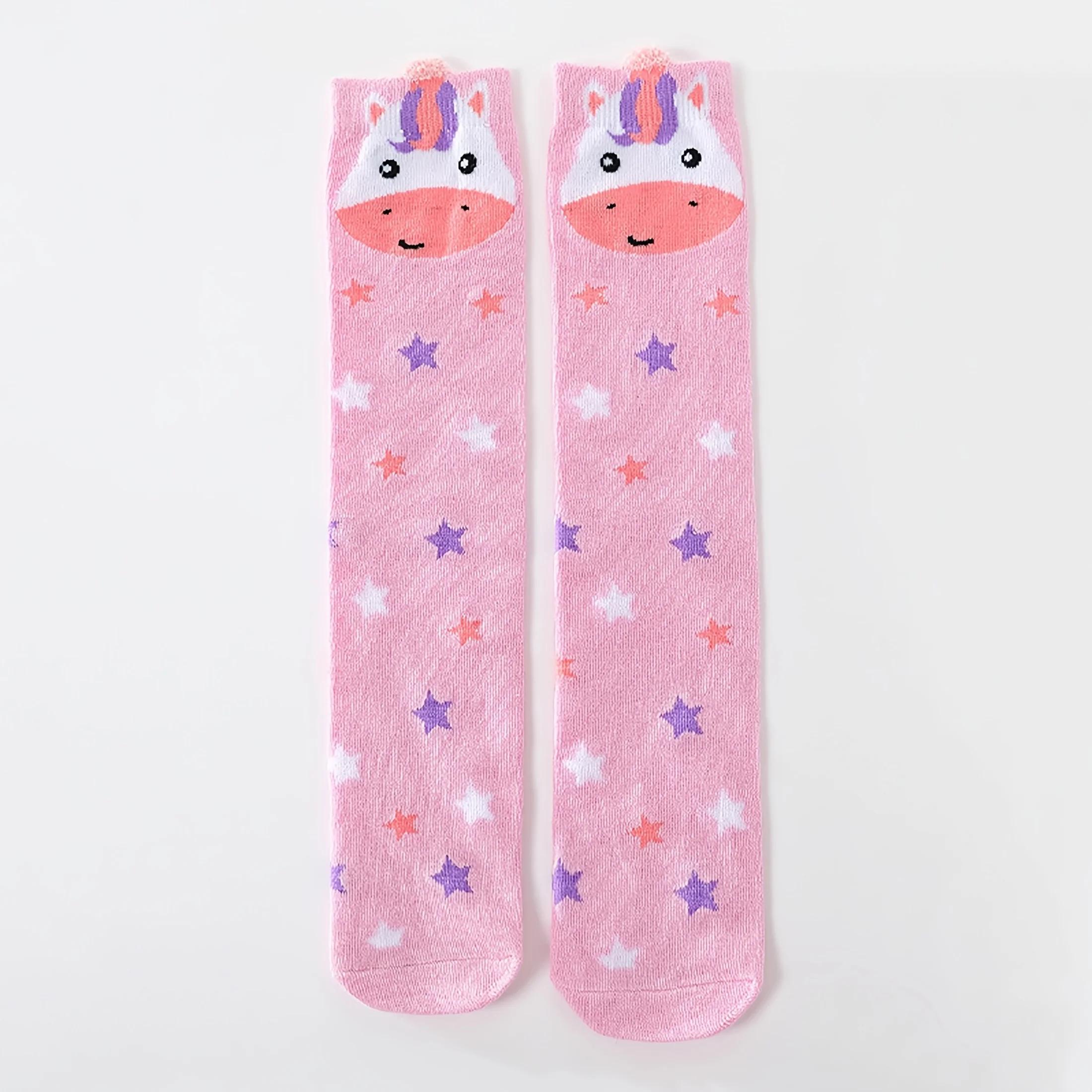 2 paires de chaussettes hautes en forme de cœur de lapin pour filles, chaussettes au-dessus du genou
