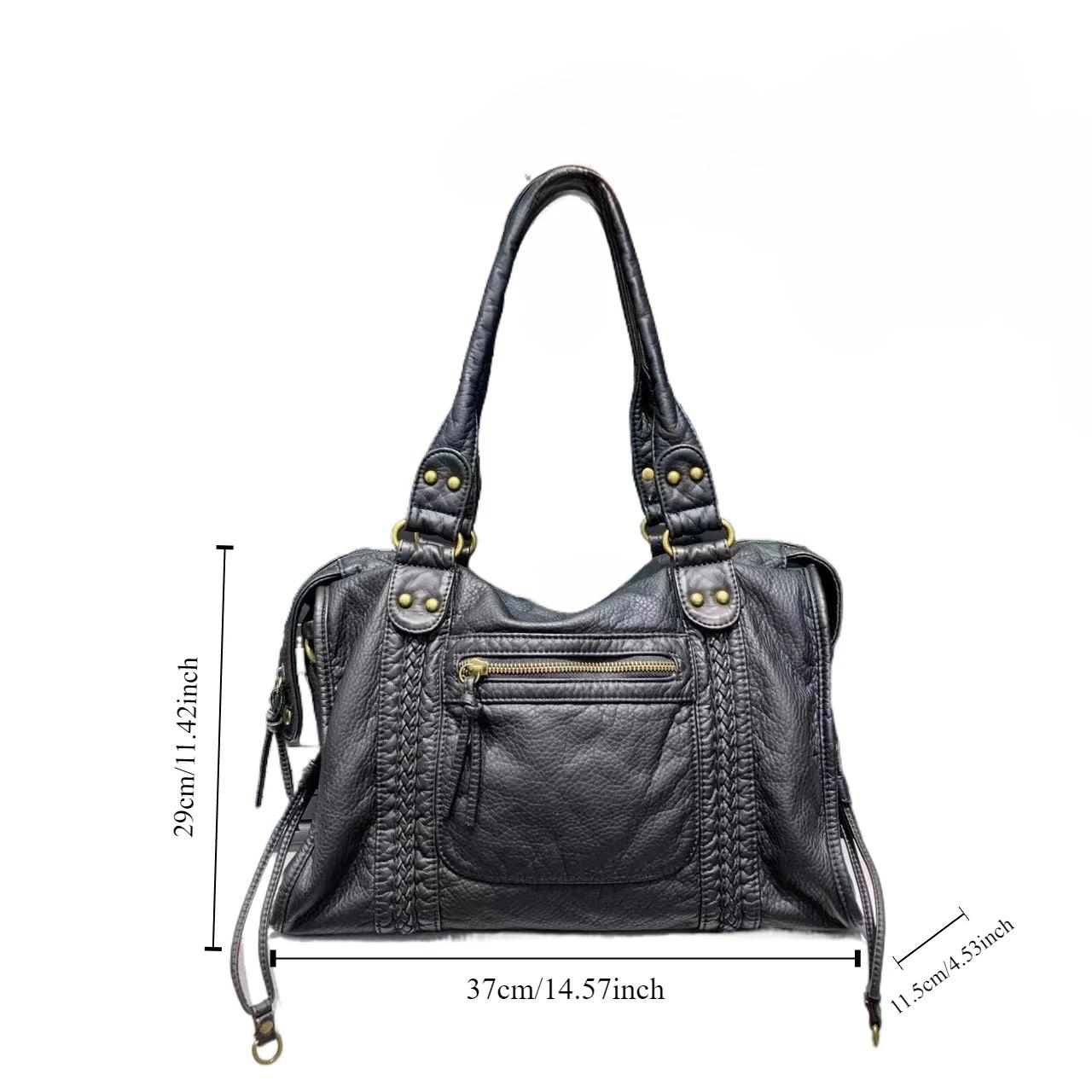 Y2K – sac à bandoulière asymétrique épaule dénudée pour fille épicée, sac de moto Vintage en cuir so