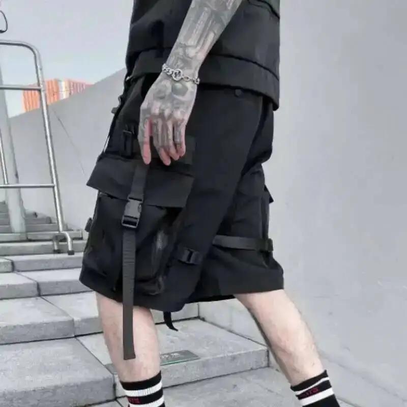 HKSH été fonctionnel marée Shorts hommes marée tactique foncé ample Techwear droit genou longueur pa