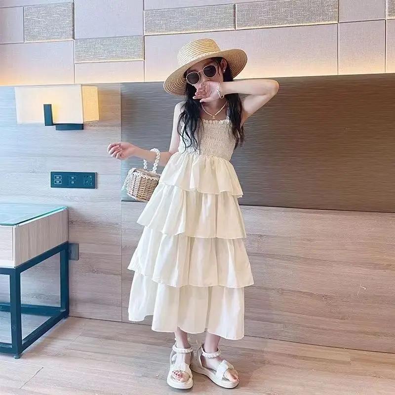 Robes pour filles, couleur unie, robe d'été pour enfant, style décontracté, robes de fête pour enfan