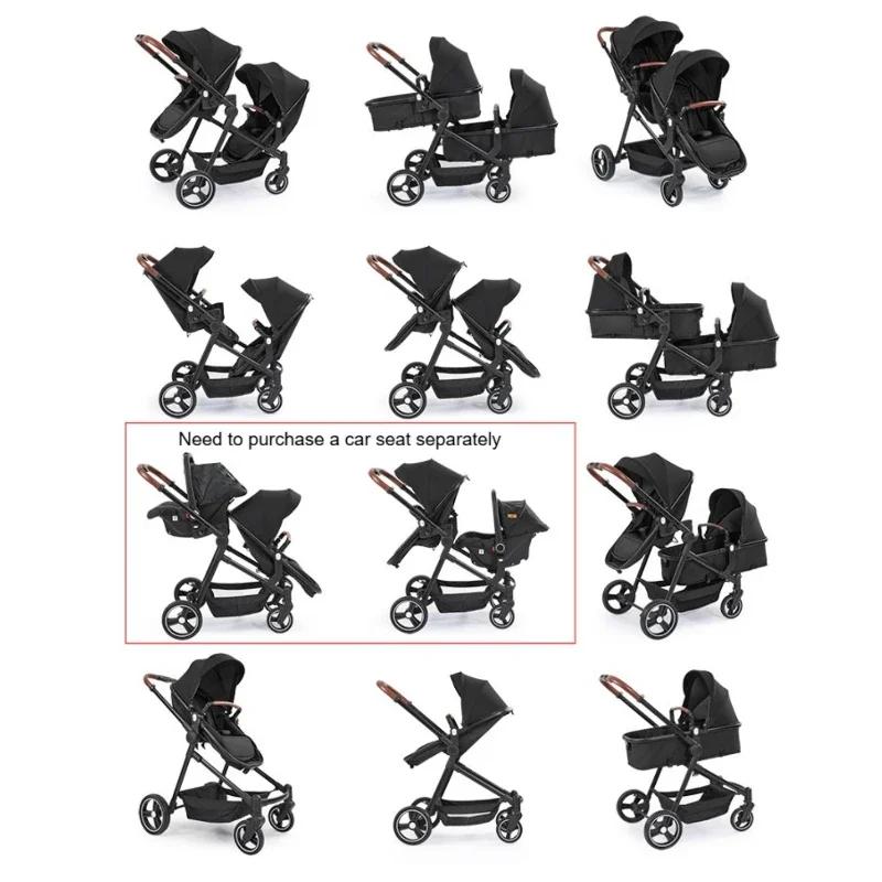 Nouvelle poussette Double légère pliable, Double siège, Portable, multifonctionnelle, peut être pris