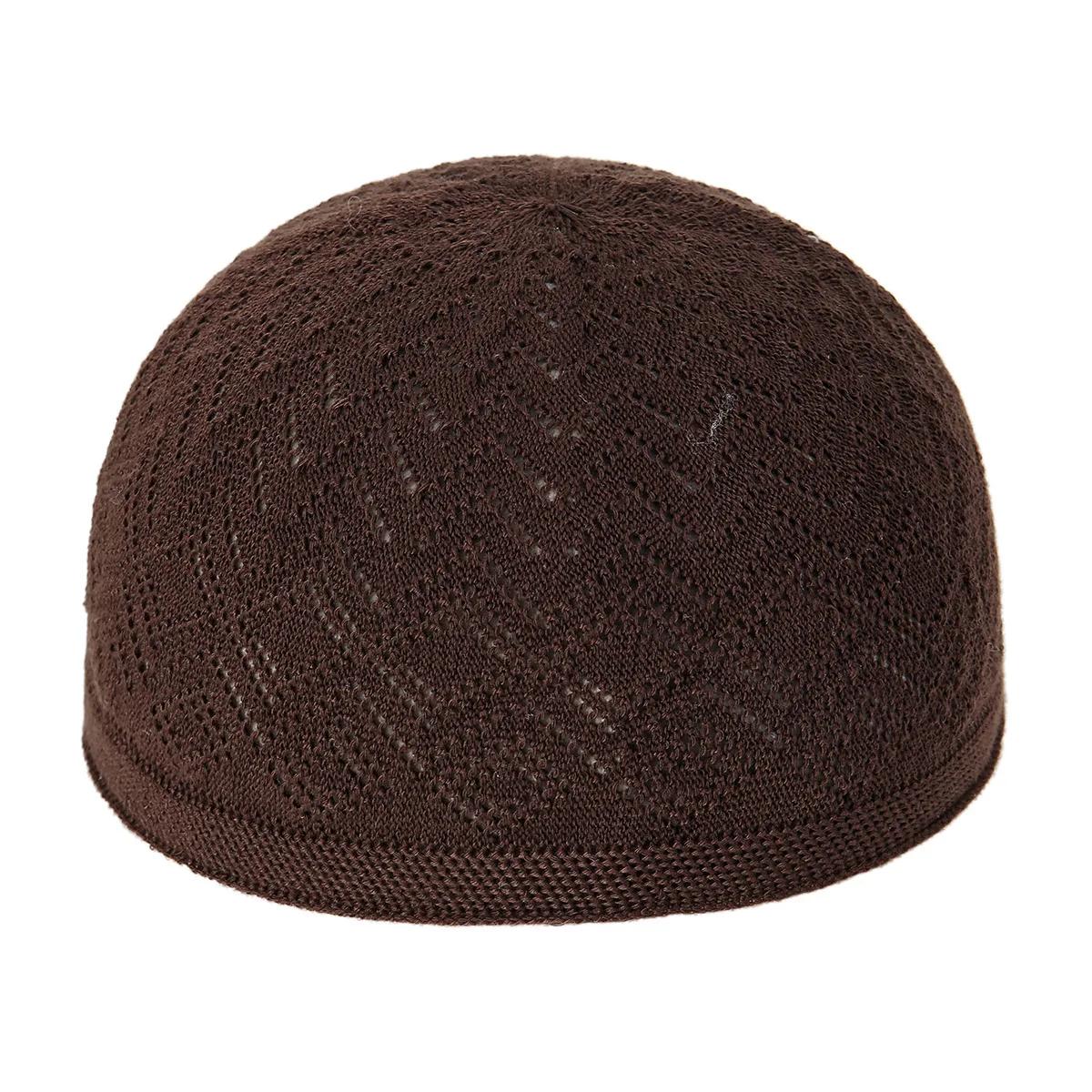 Chapeaux de prière tricotés pour hommes musulmans, Kufi islamique Taqiya Takke Peci, casquette tête