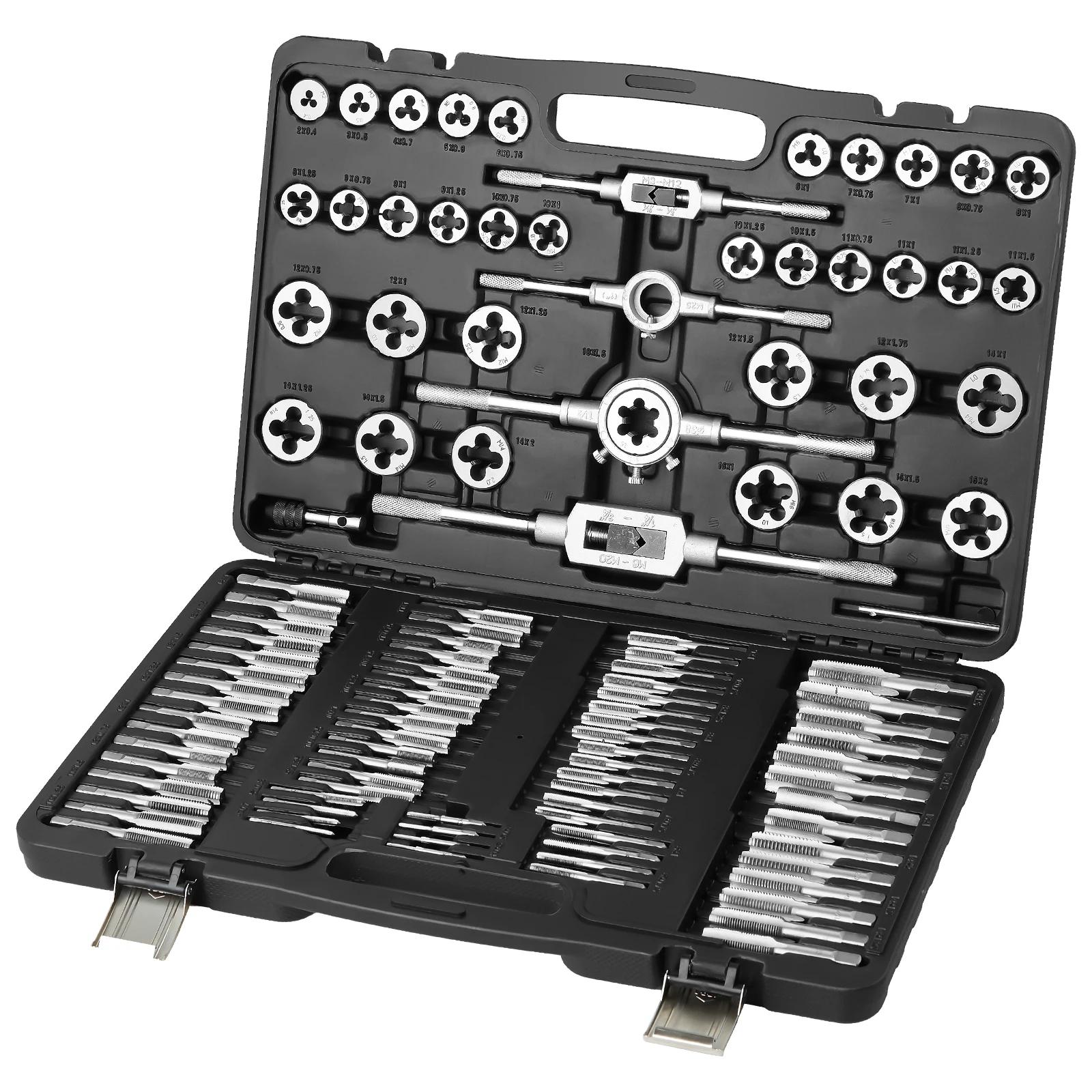 SucceBuy jeu de tarauds et de matrices 40 pièces 60 pièces 80 pièces 110/116 pièces tarauds et matri