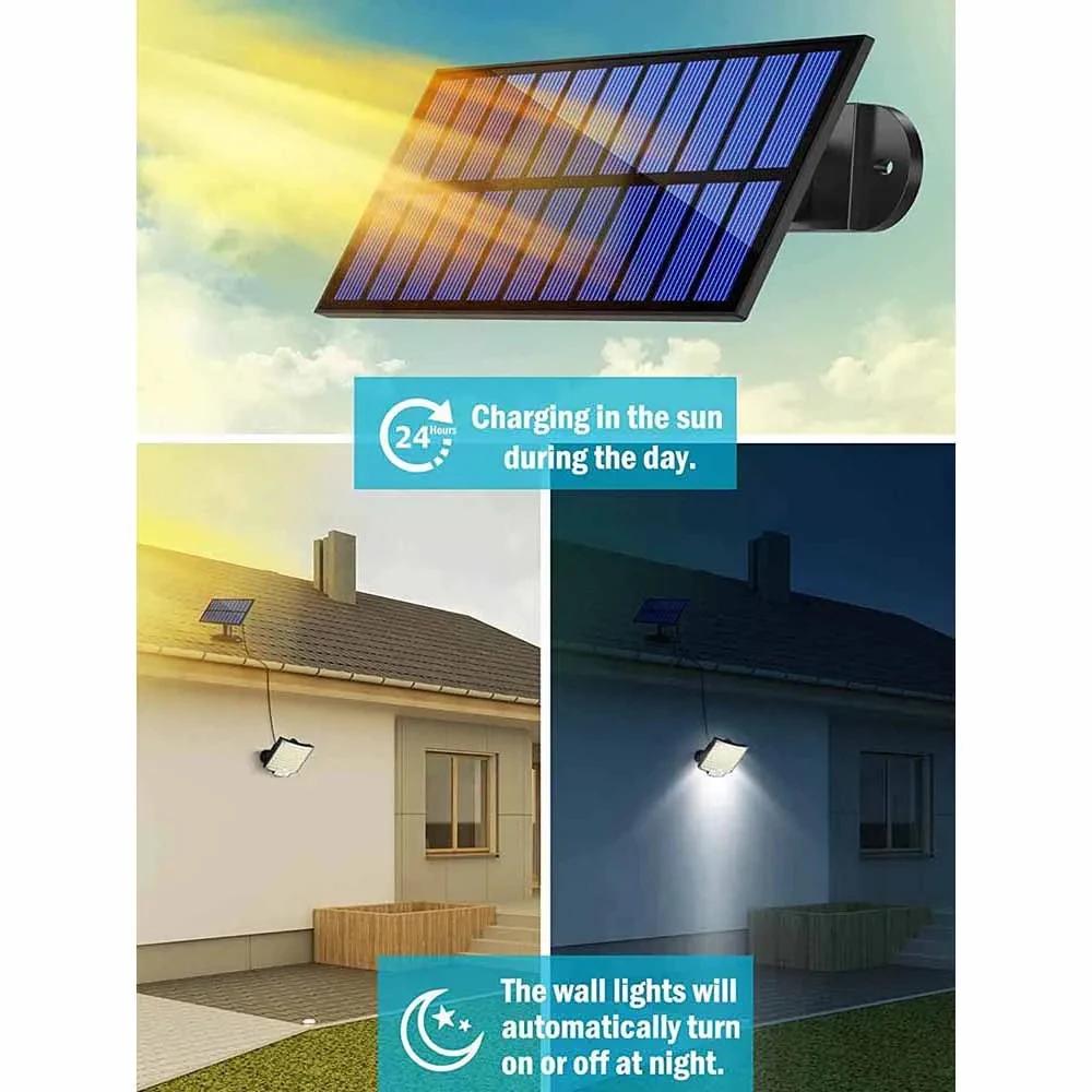 106LED lumière solaire extérieure étanche avec capteur de mouvement projecteur télécommande 3 Modes