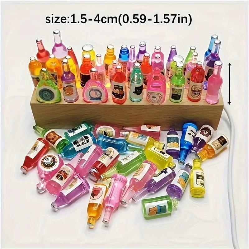 50 pièces de mini bouteille de boisson décoration de maison de poupée, bricolage étui de téléphone p
