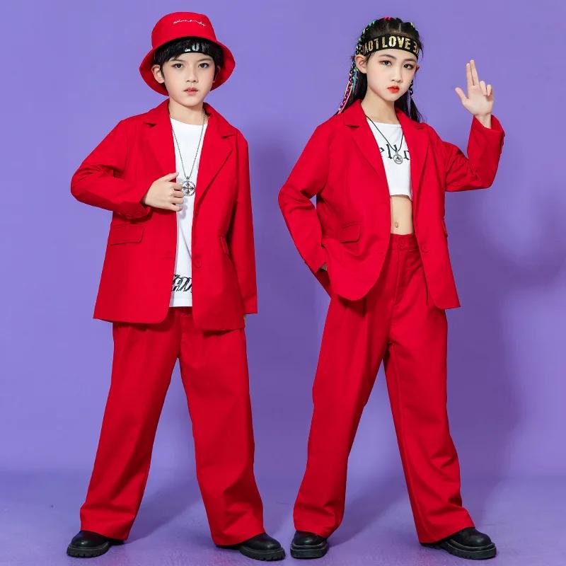 Costume de danse Hip Hop pour adolescents, garçons et filles, ensemble tendance, Blazer de Performan
