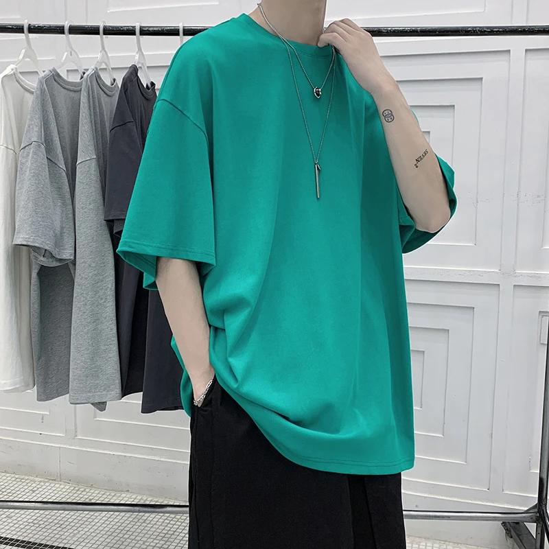 T-Shirt à Manches Courtes et Col Rond pour Homme, Vêtement en Coton, Style Hip Hop, Streetwear, Coul
