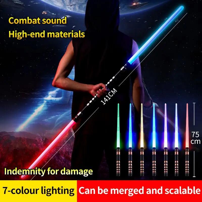 REikirc 2 en 1 Sabre Laser RGB 75cm 7 couleurs pour 3 enfants et plus jouet épée Laser épées lumineu