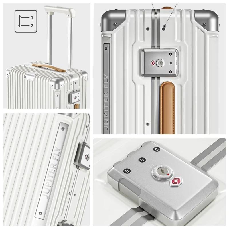 Valise de luxe matériau PC de haute qualité avec cadre en aluminium boîtier de chariot à verrouillag