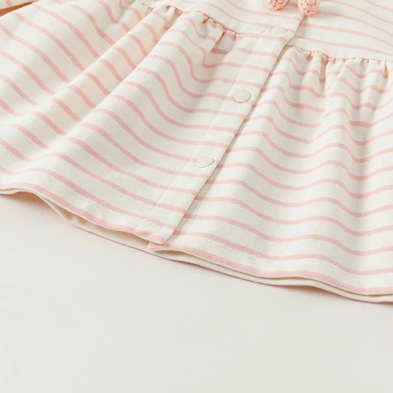 MACGirls-Veste en coton rayée pour bébé, cardigan doux et mignon pour enfants, haut de fête pour enf