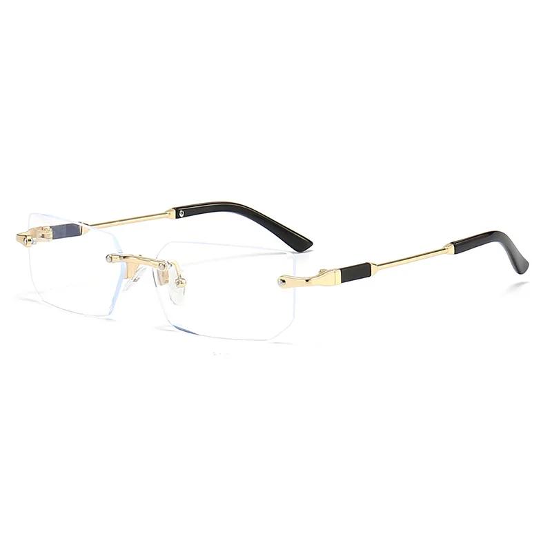 Lunettes de soleil rectangulaires sans monture tendance pour femmes et hommes – Petites lunettes car